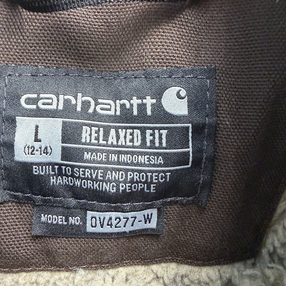 Carhartt Women's Sherpa-Lined Duck Vest Size L Brown - Picture 4 of 10